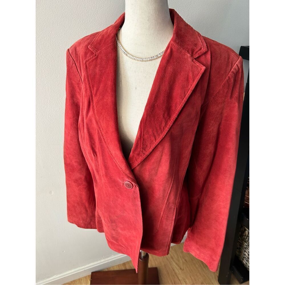 Alfani red/orange suede leather jacket size L